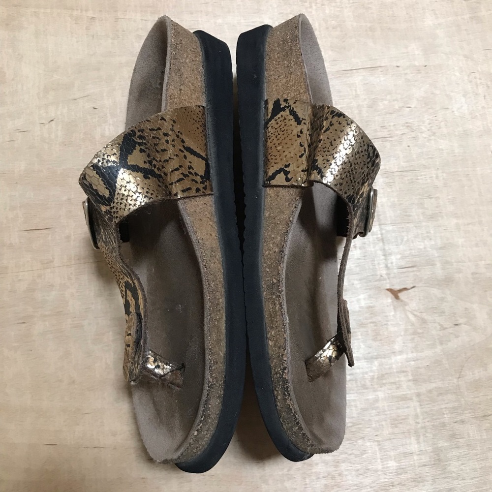 Mephisto Slide Sandals Thong Sanke Print Size 9